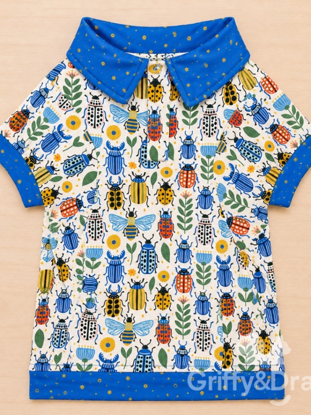 Griffy & Drake Dog Collar Shirt "Just Buggin Around"